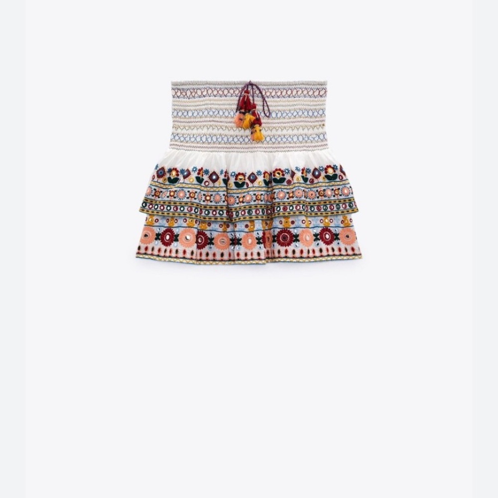 Zara Multicolor Embroidered Women's Skirt